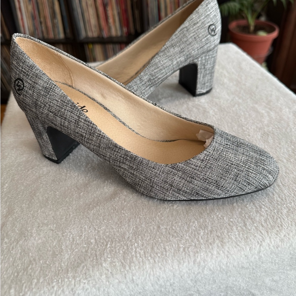 LifeStride Taylor Multi Shimmer Pumps Grey Size 7.5 Block Heel Comfort Shoes